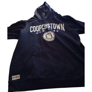 MV Sport Cooperstown baseball Men's Size  S blue Hoodie long sleeve  Sweatshirt
